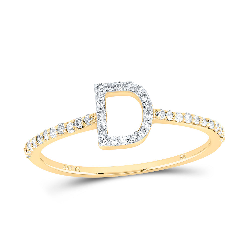 1/6CTW-DIA NK GIFT INITIAL "D" RING