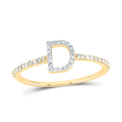 1/6CTW-DIA NK GIFT INITIAL "D" RING