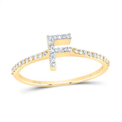 1/6CTW-DIA NK GIFT INITIAL "F" RING