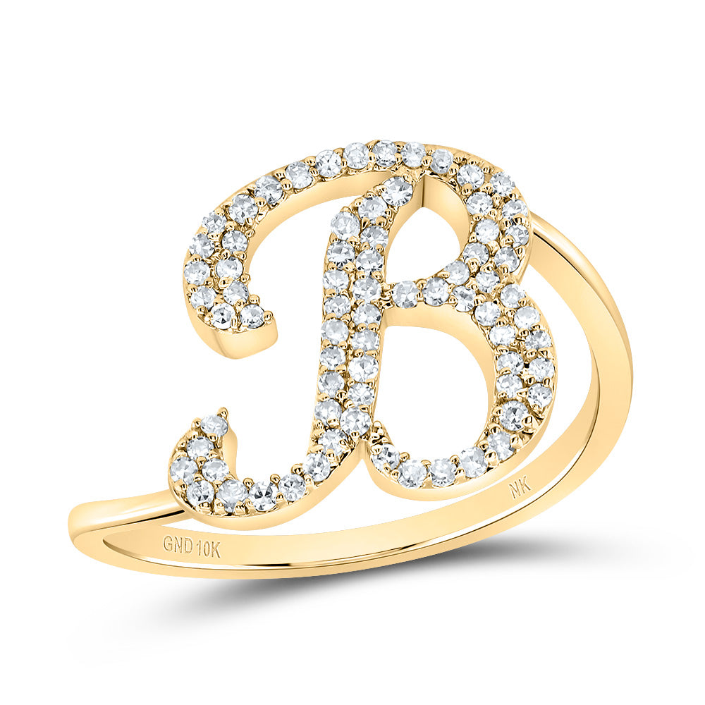 1/4CTW-DIA NK GIFT INITIAL "B" RING