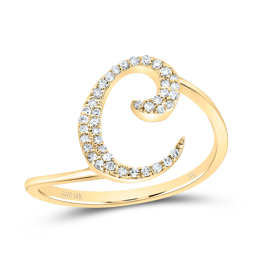 1/8CTW-DIA NK GIFT INITIAL "C" RING