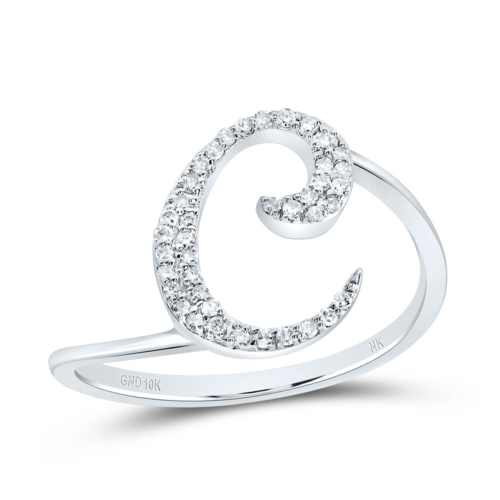 1/8CTW-DIA NK GIFT INITIAL "C" RING