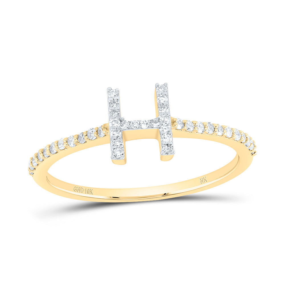 1/6CTW-DIA NK GIFT INITIAL "H" RING