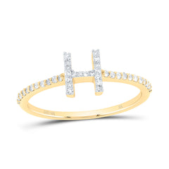 1/6CTW-DIA NK GIFT INITIAL "H" RING