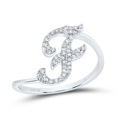 1/6CTW-DIA NK GIFT INITIAL "F" RING
