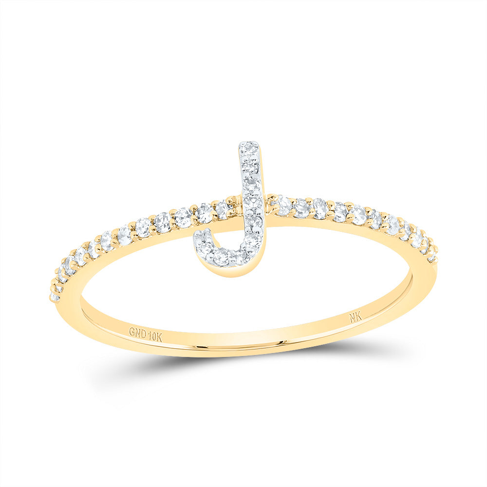 1/6CTW-DIA NK GIFT INITIAL "J" RING