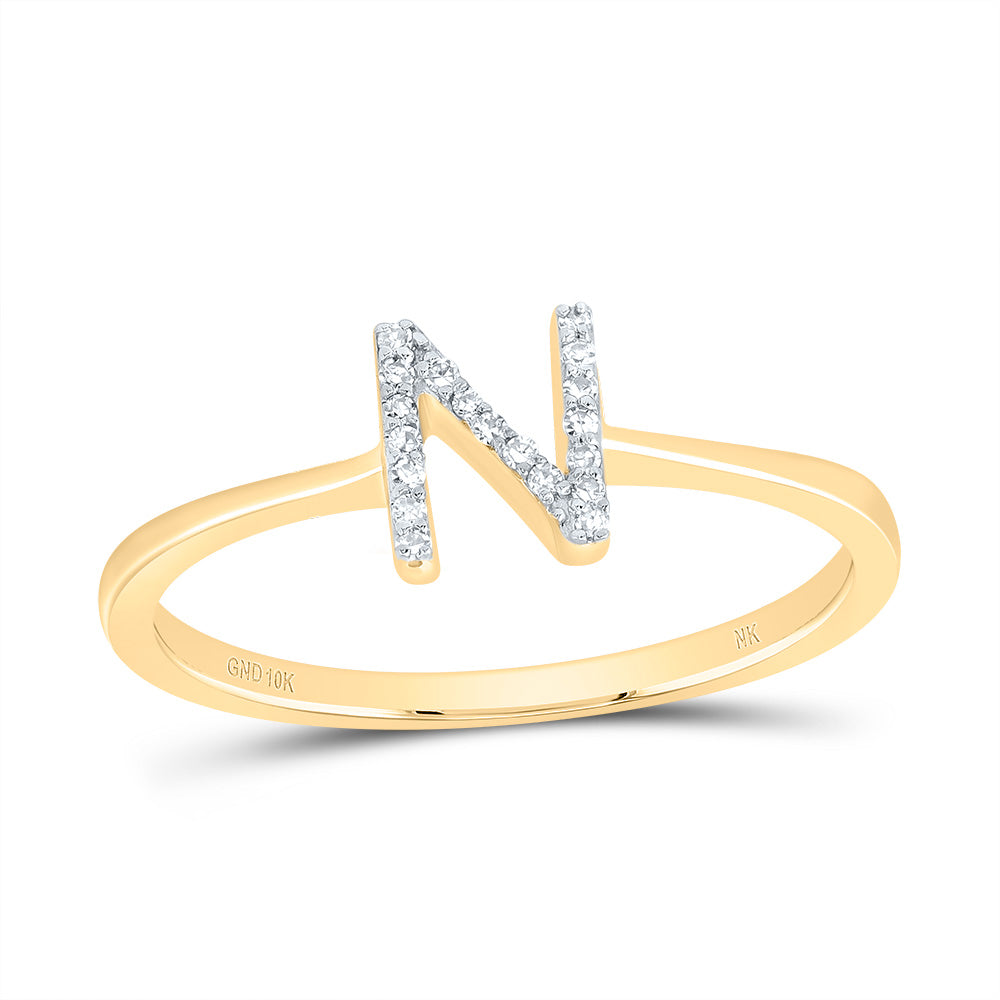 1/20CTW-DIA NK GIFT INITIAL "N" RING