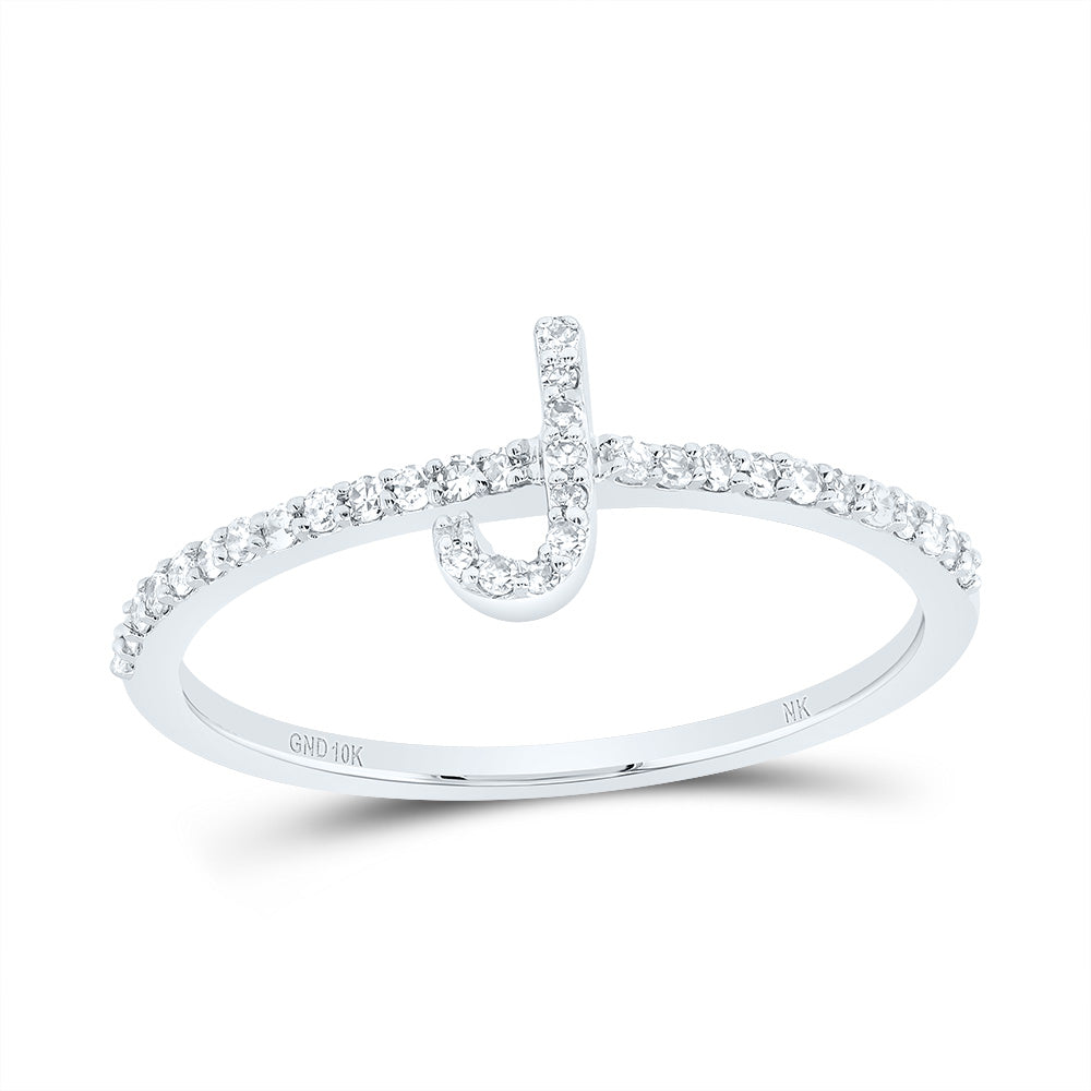 1/6CTW-DIA NK GIFT INITIAL "J" RING