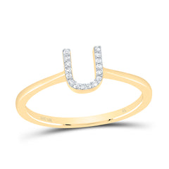 1/20CTW-DIA NK GIFT INITIAL "U" RING