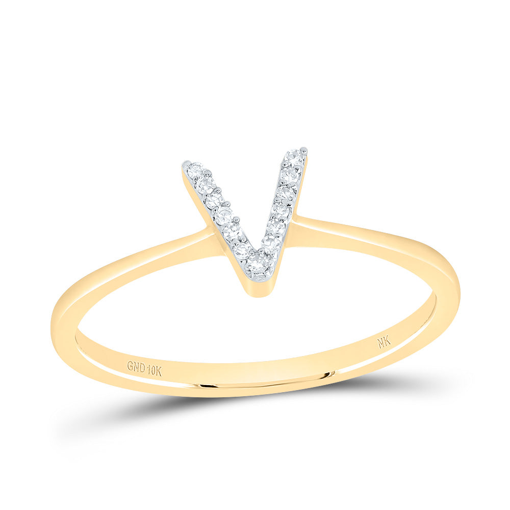1/20CTW-DIA NK GIFT INITIAL "V" RING