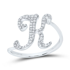 10k Gold 1/5 CTW-Natural Diamond Gift Initial "K" Ring Gram