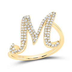 1/4CTW-DIA NK GIFT INITIAL "M" RING