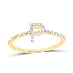 1/6CTW-DIA NK GIFT INITIAL "P" RING