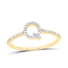 1/6CTW-DIA NK GIFT INITIAL "Q" RING