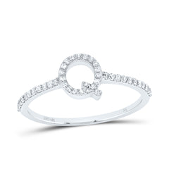 10K White Gold 1/6 CTW-Natural Diamond Gift Initial "Q" Ring 1.31 Gram