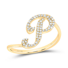 1/6CTW-DIA NK GIFT INITIAL "P" RING