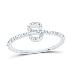 10K White Gold 1/6 CTW-Natural Diamond Gift Initial "S" Ring 1.37 Gram