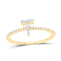 1/6CTW-DIA NK GIFT INITIAL "T" RING