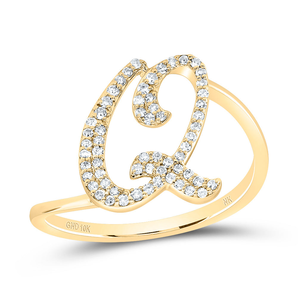 1/5CTW-DIA NK GIFT INITIAL "Q" RING