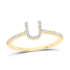 1/6CTW-DIA NK GIFT INITIAL "U" RING
