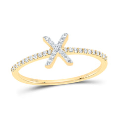 1/6CTW-DIA NK GIFT INITIAL "X" RING