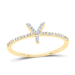 1/6CTW-DIA NK GIFT INITIAL "Y" RING