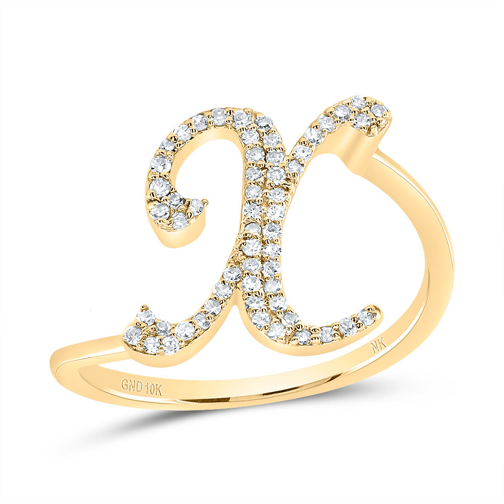 1/6CTW-DIA NK GIFT INITIAL "X" RING
