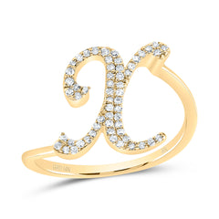 1/6CTW-DIA NK GIFT INITIAL "X" RING