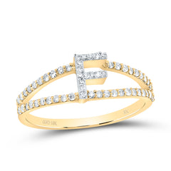 10K Yellow Gold 1/4 CTW-Natural Diamond Gift Initial "F" Ladies Ring 1.65 Gram