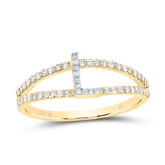 10K Yellow Gold 1/4 CTW-Natural Diamond Gift Initial "L" Ladies Ring 1.42 Gram
