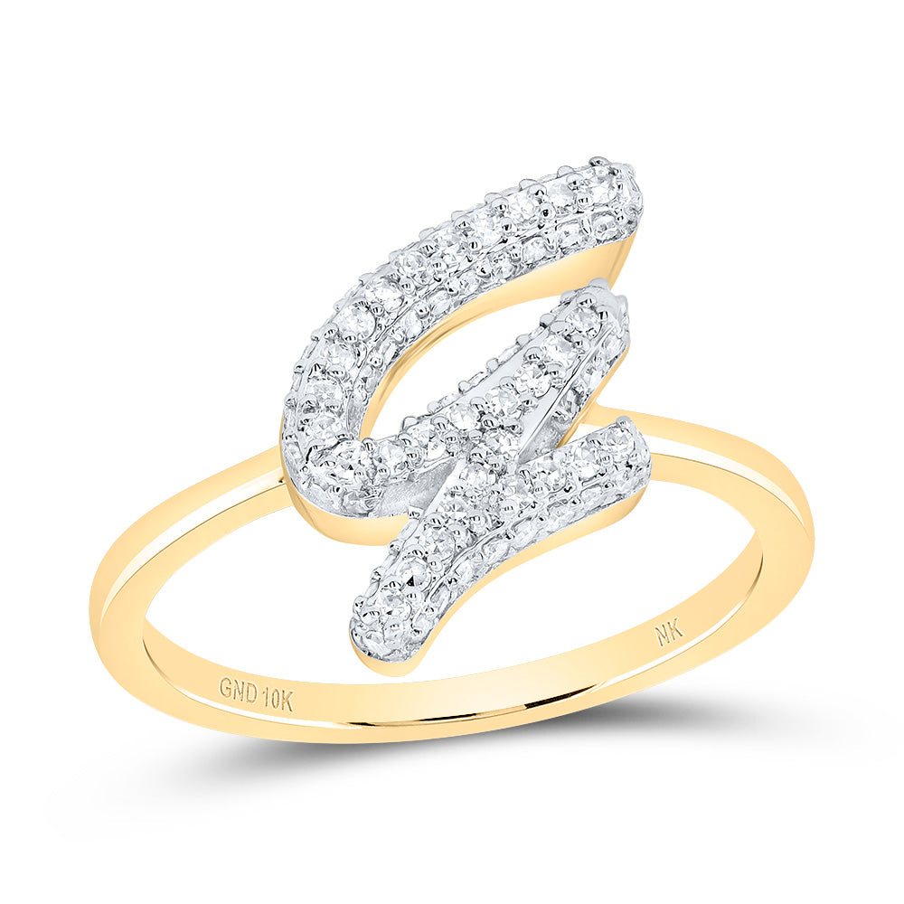 10K Yellow Gold 1/3 CTW-Natural Diamond Fashion Initial "G" Ring 2.60 Gram