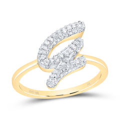 10K Yellow Gold 1/3 CTW-Natural Diamond Fashion Initial "G" Ring 2.60 Gram