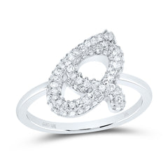 10K White Gold 1/2 CTW-Natural Diamond Fashion Initial "Q" Ring 2.71 Gram