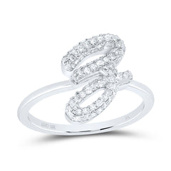 10K White Gold 3/8 CTW-Natural Diamond Fashion Initial "Z" Ring 2.61 Gram