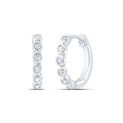 10K White Gold 1/10 CTW-Natural Diamond Gift Hoop Earring 0.99 Gram