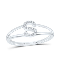 10k Gold 1/20 CTW-Natural Diamond Gift Initial "S" Ladies Ring Gram