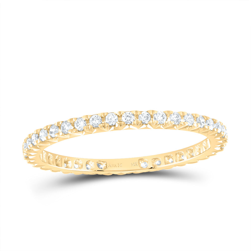 14k Gold 1/3 CTW-Natural Diamond Fashion Cnc Eternity Band Gram