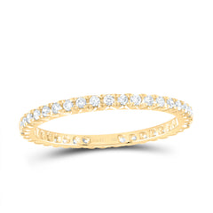 14K Yellow Gold 1/3 CTW-Natural Diamond Fashion Cnc Eternity Band 1.1 Gram