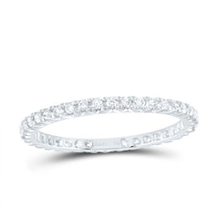 14K White Gold 1/3 CTW-Natural Diamond Fashion Cnc Eternity Band 1.1 Gram
