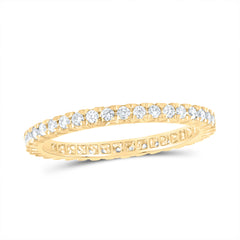 14K Yellow Gold 1/2 CTW-Natural Diamond Fashion Cnc Eternity Band 2 Gram