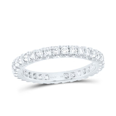 14K White Gold 3/4 CTW-Natural Diamond Fashion Cnc Eternity Band 2.9 Gram