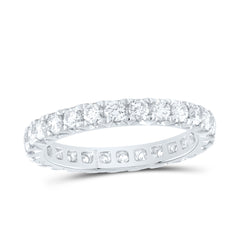 14K White Gold 1 CTW-Natural Diamond Fashion Cnc Eternity Band 2 Gram