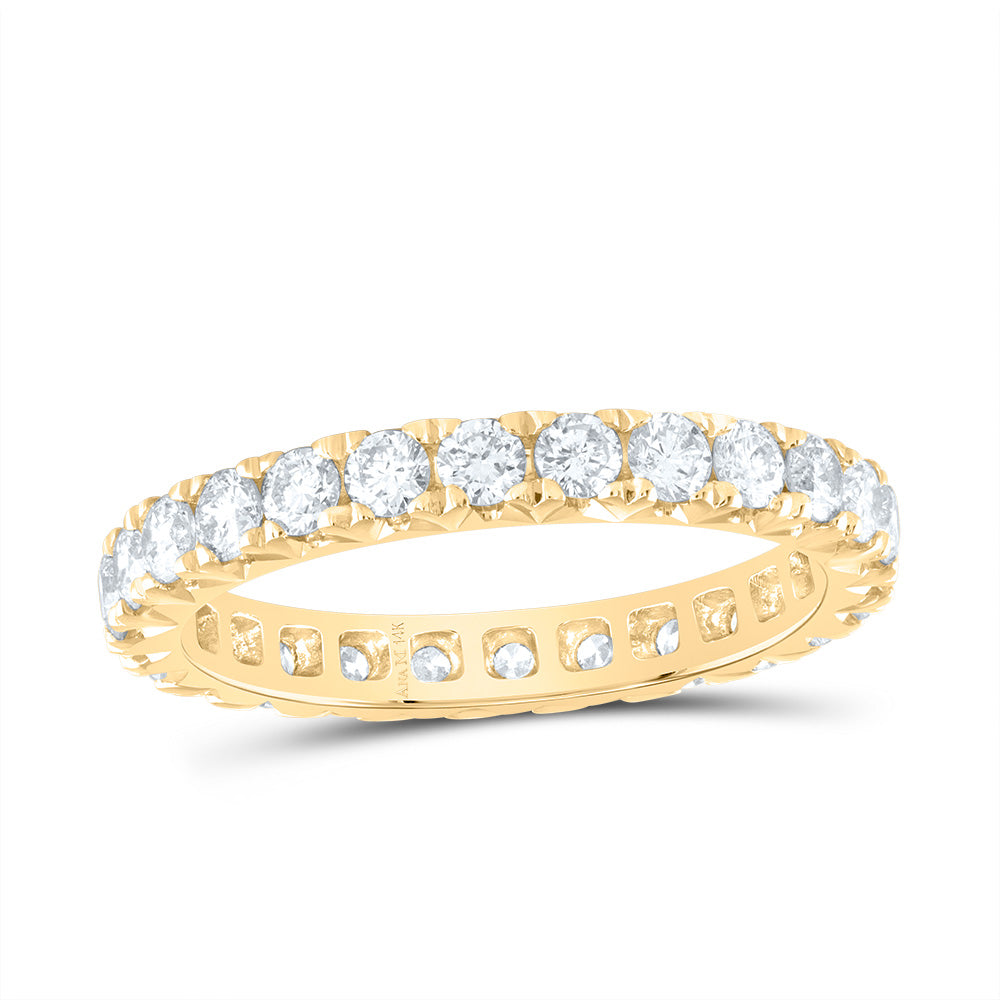 14K Yellow Gold 1 CTW-Natural Diamond Fashion Cnc Eternity Band 1.9 Gram
