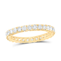 14K Yellow Gold 1 1/4 CTW-Natural Diamond Fashion Cnc Eternity Band 2.6 Gram
