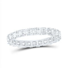 14K White Gold 1 1/4 CTW-Natural Diamond Fashion Cnc Eternity Band 1.9 Gram