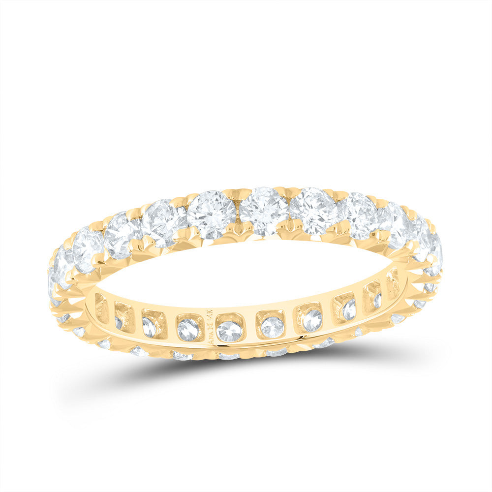 14K Yellow Gold 1 3/4 CTW-Natural Diamond Fashion Cnc Eternity Band 1.6 Gram