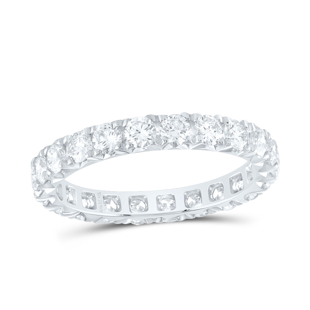 14K White Gold 1 3/4 CTW-Natural Diamond Fashion Cnc Eternity Band 1.8 Gram