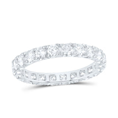 14K White Gold 1 3/4 CTW-Natural Diamond Fashion Cnc Eternity Band 1.8 Gram