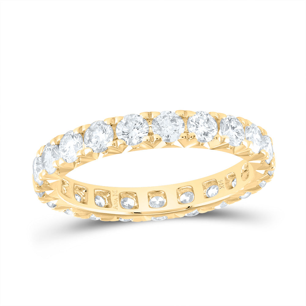 14K Yellow Gold 1 7/8 CTW-Natural Diamond Fashion Cnc Eternity Band 2.1 Gram