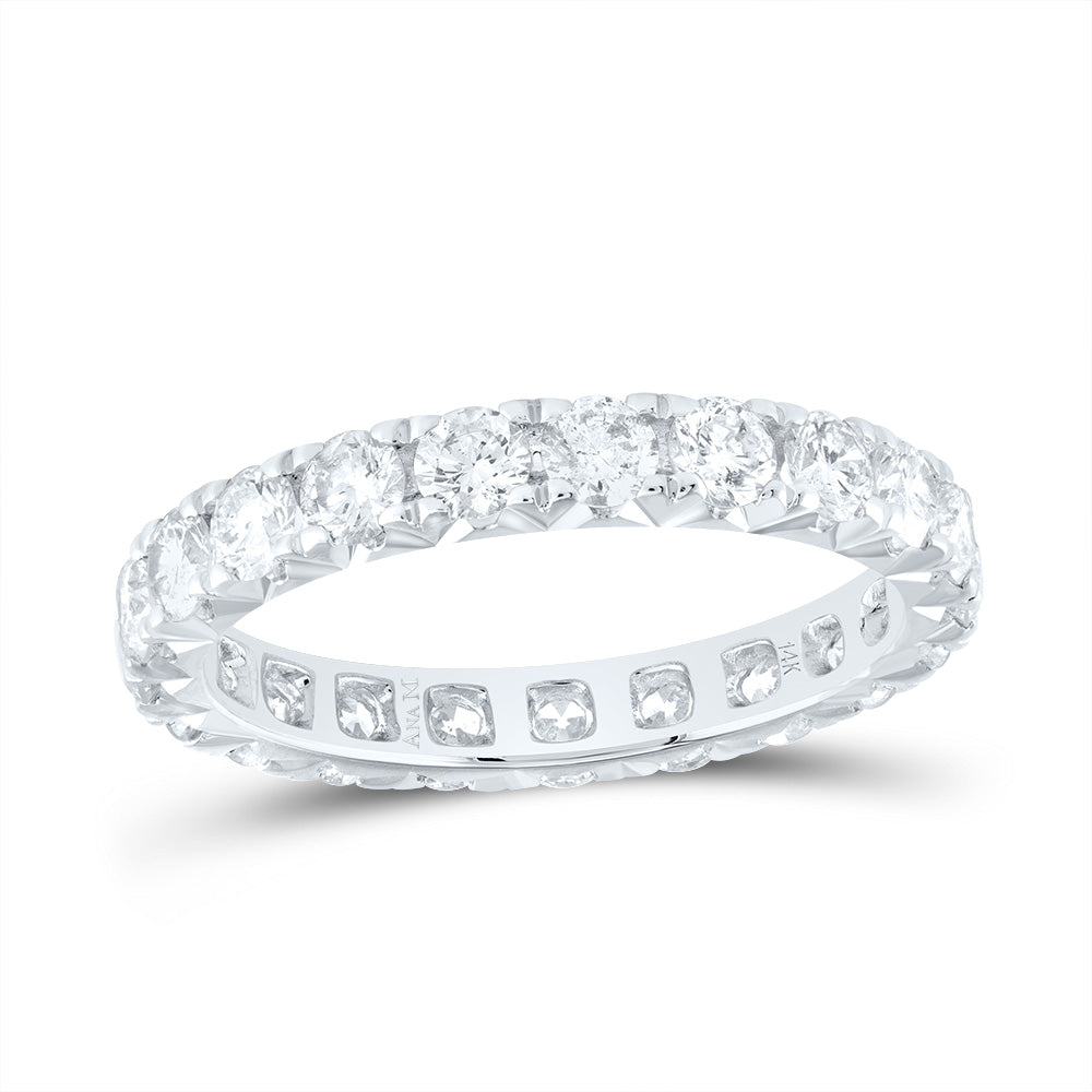 14K White Gold 1 7/8 CTW-Natural Diamond Fashion Cnc Eternity Band 1.9 Gram